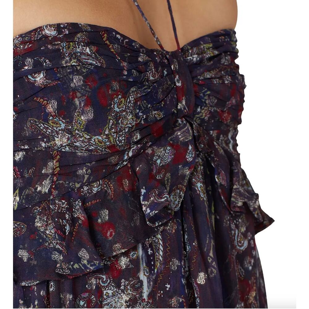 NWT - IRO Somov Paisley Lurex Jacquard Halter Midi Dress- size 36 - Picture 12 of 12